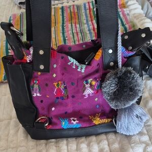 Hiptipico Huipil And Real Leather Renegade Convertible Bag Mini NWT